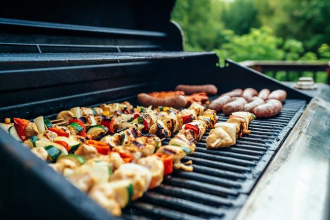 Grilling kebabs and sausages